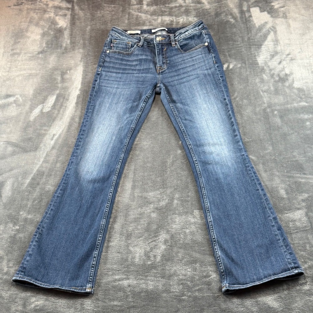 Vigoss Jagger Bootcut Jeans Medium Wash Blue Denim Women Size 27 Stretch Crystal